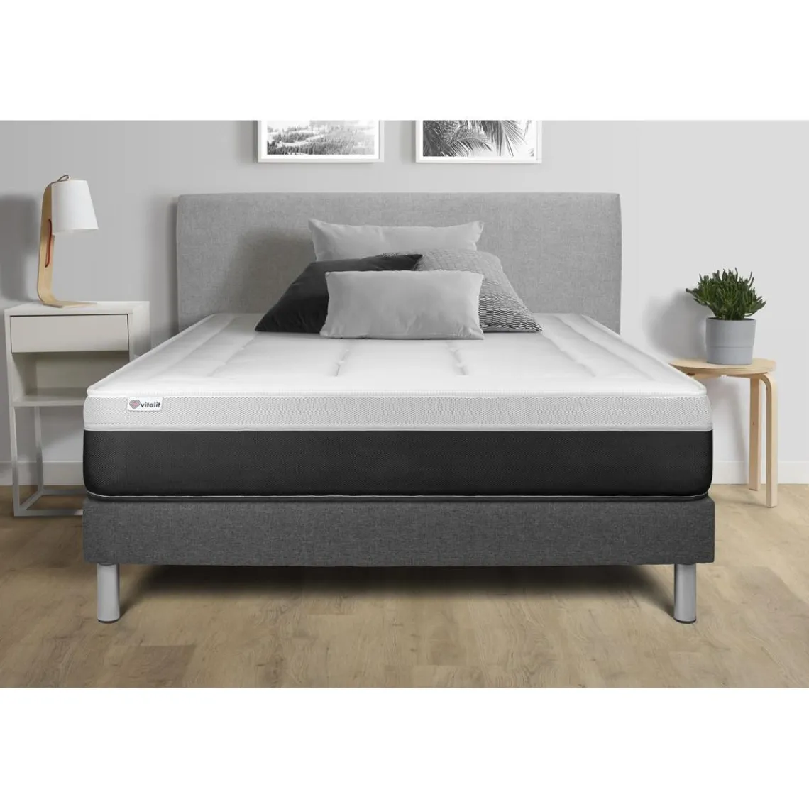 VITALIT Ensemble VITAL FORM sommier Kit gris
