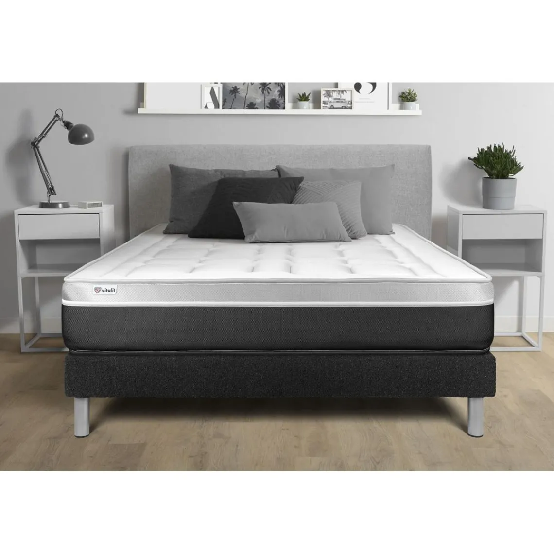 VITALIT Ensemble VITAL SOFT sommier Kit Noir Discount
