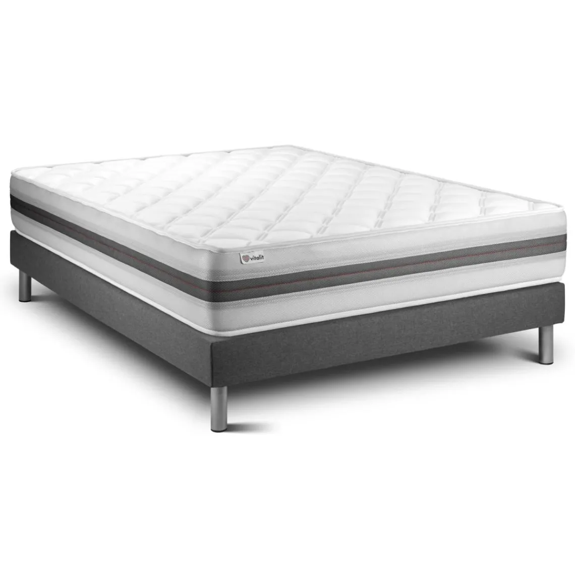 VITALIT Ensemble VITALMEMO BACK sommier kit gris Sale