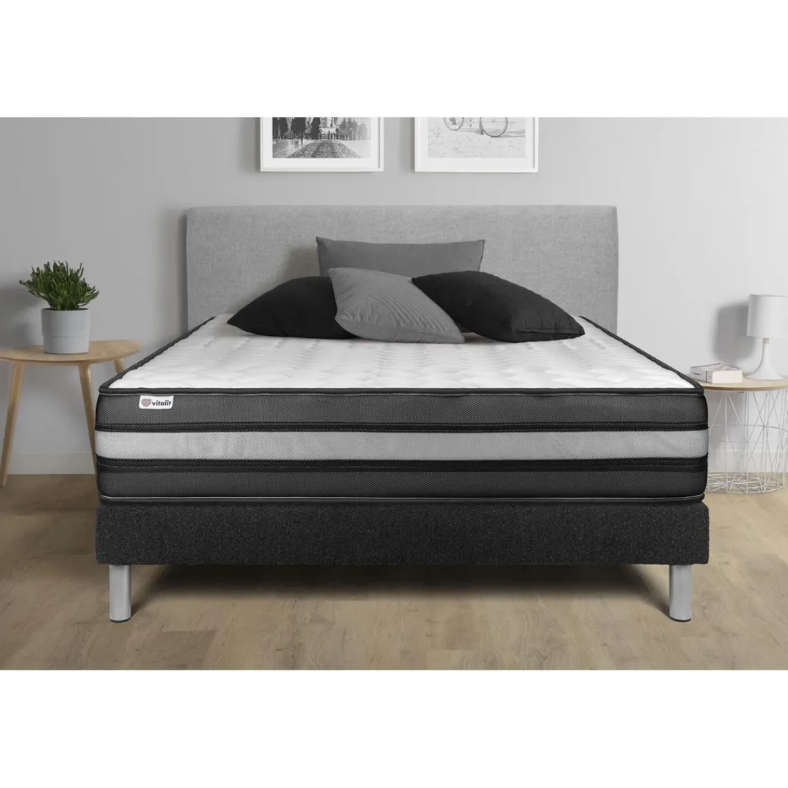 VITALIT Ensemble VITALPOWER ZEN sommier Kit noir New
