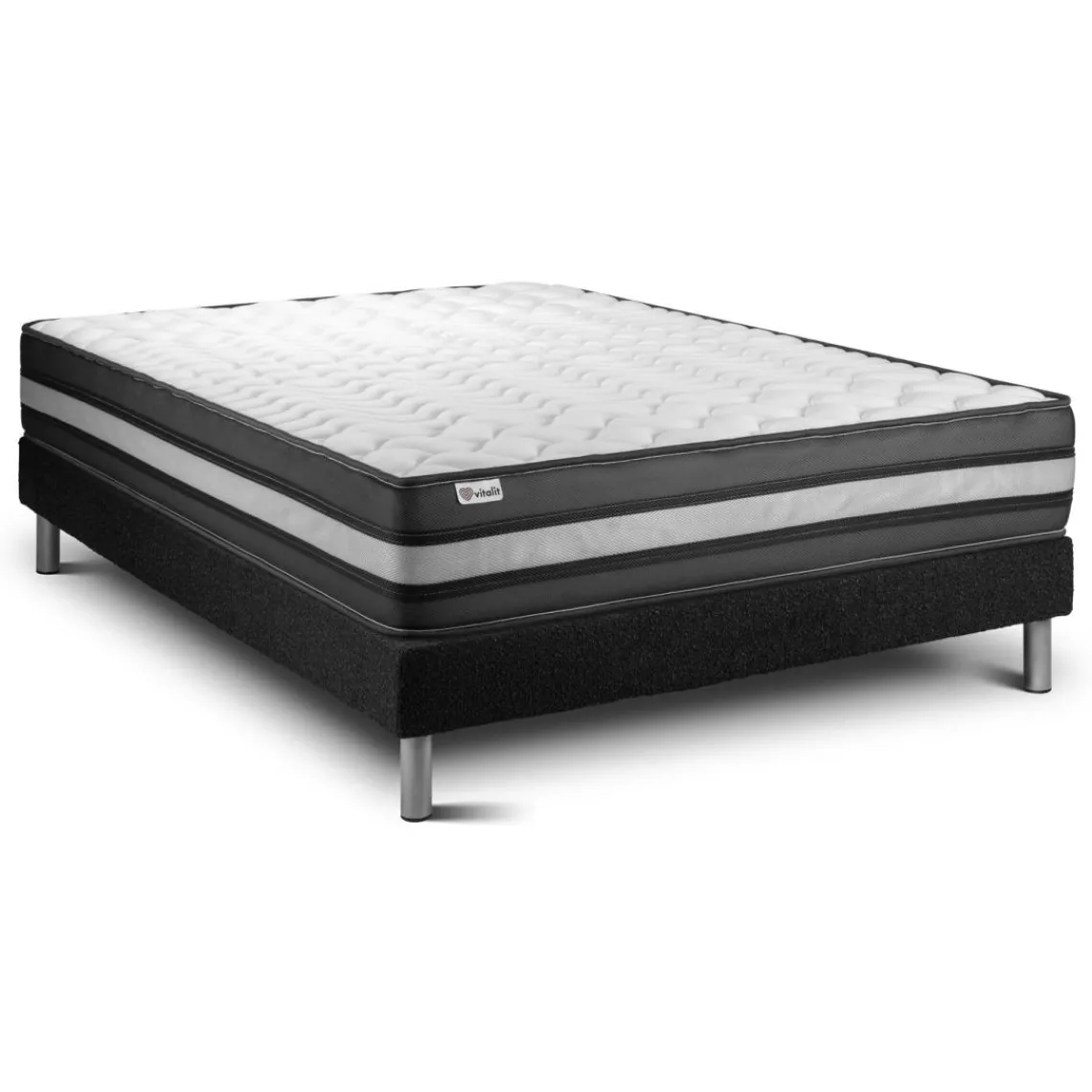 VITALIT Ensemble VITALPOWER ZEN sommier Kit noir New