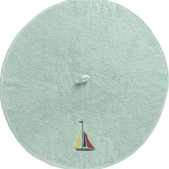 Becquet Essuie-mains rond brodé bateau SAILOR vert d'eau Vert d'eau Discount