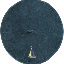 Becquet Essuie-mains rond brodé bateau SAILOR Bleu Marine Discount