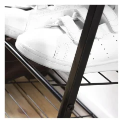 Calicosy Etagère à chaussures 3 niveaux en acier et en bois Beige Clearance