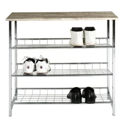 3S. x Home Etagère à chaussures plateau décor chène trois niveaux Sale
