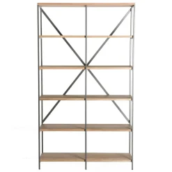 Macabane Etagère 5 niveaux en bois et en métal CARLA Discount