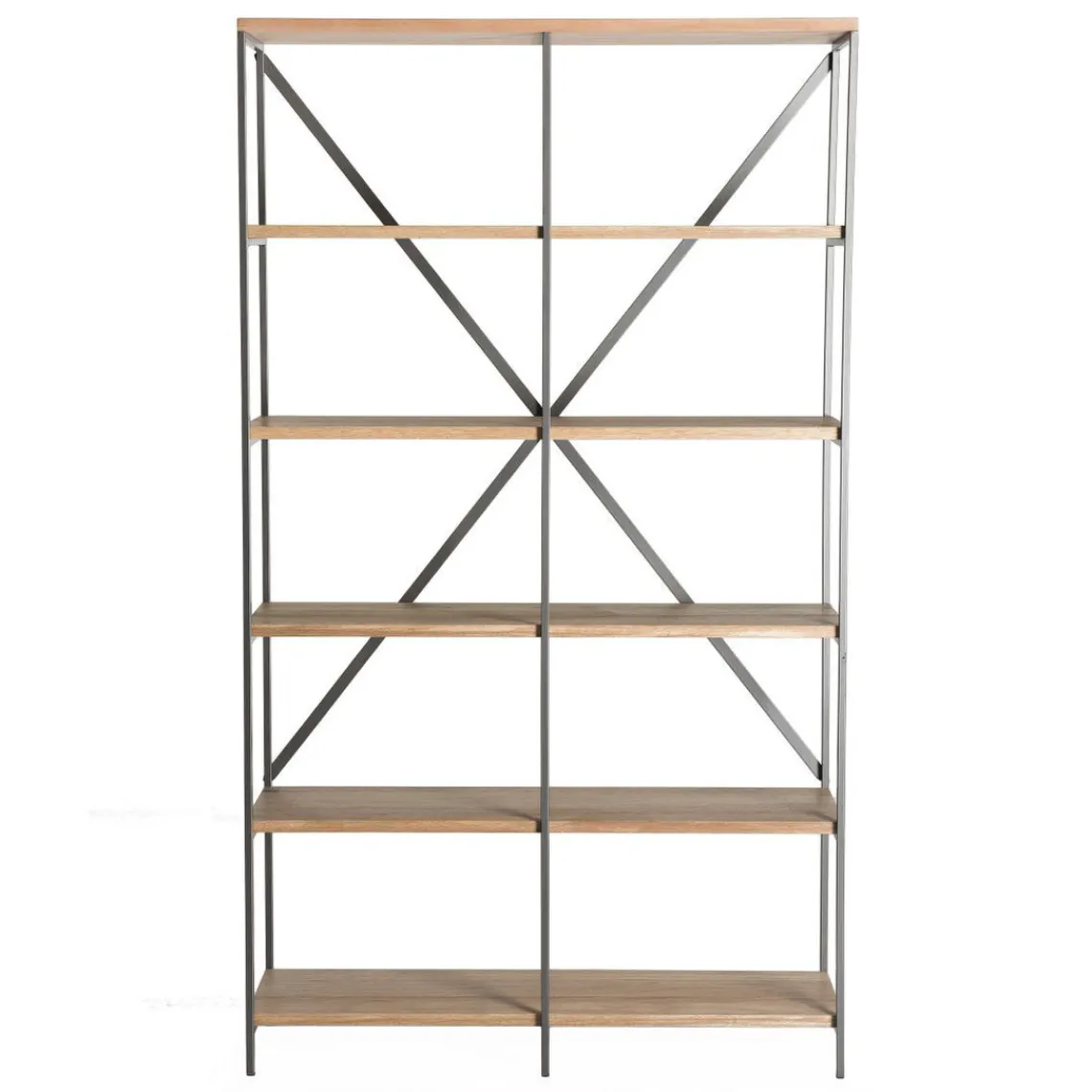 Macabane Etagère 5 niveaux en bois et en métal CARLA Discount