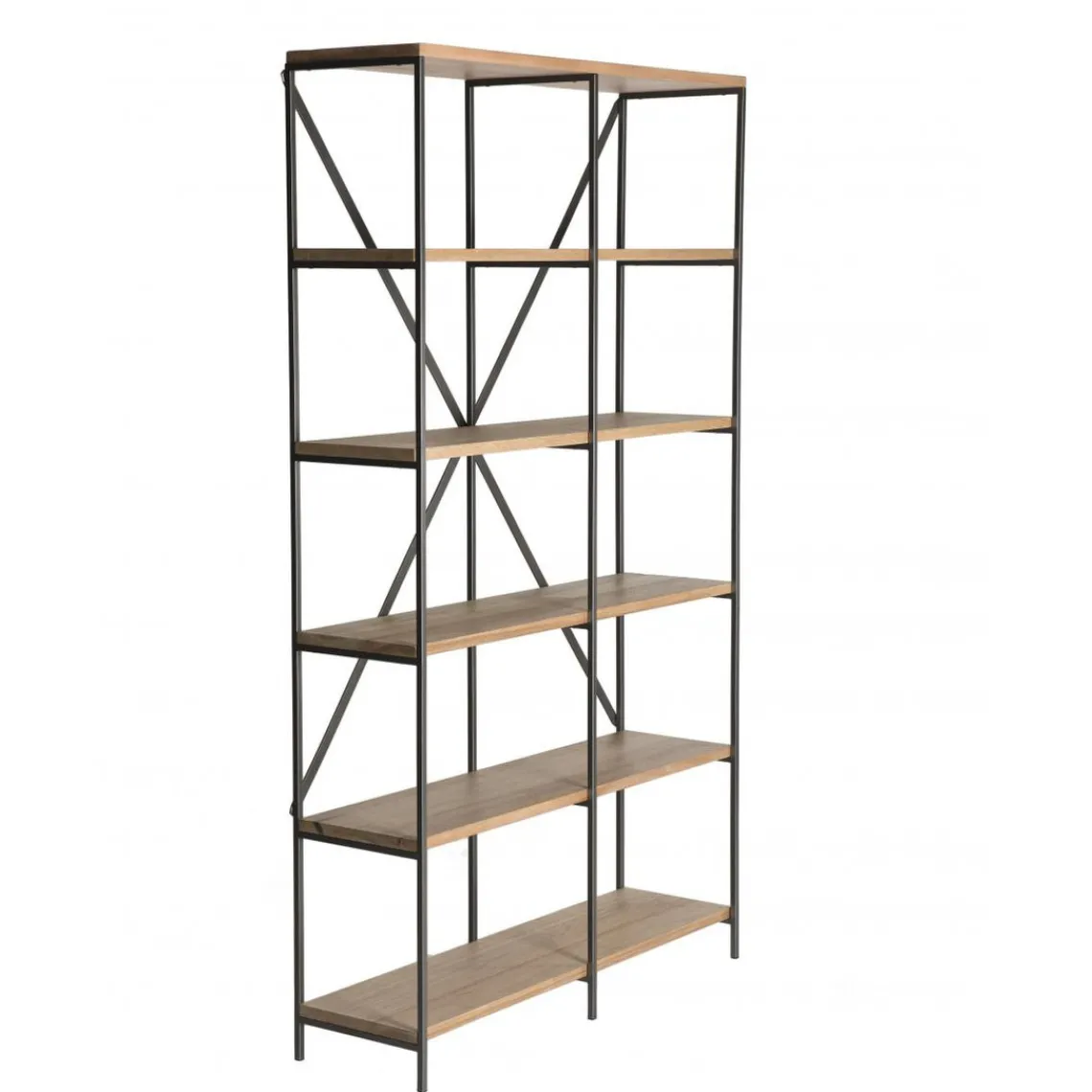 Macabane Etagère 5 niveaux en bois et en métal CARLA Discount