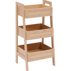 3S. x Home Etagère Cane 3 niveaux bois clair Hot