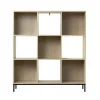 Calicosy Etagère de rangement 9 cases en bois avec pieds métal Clearance