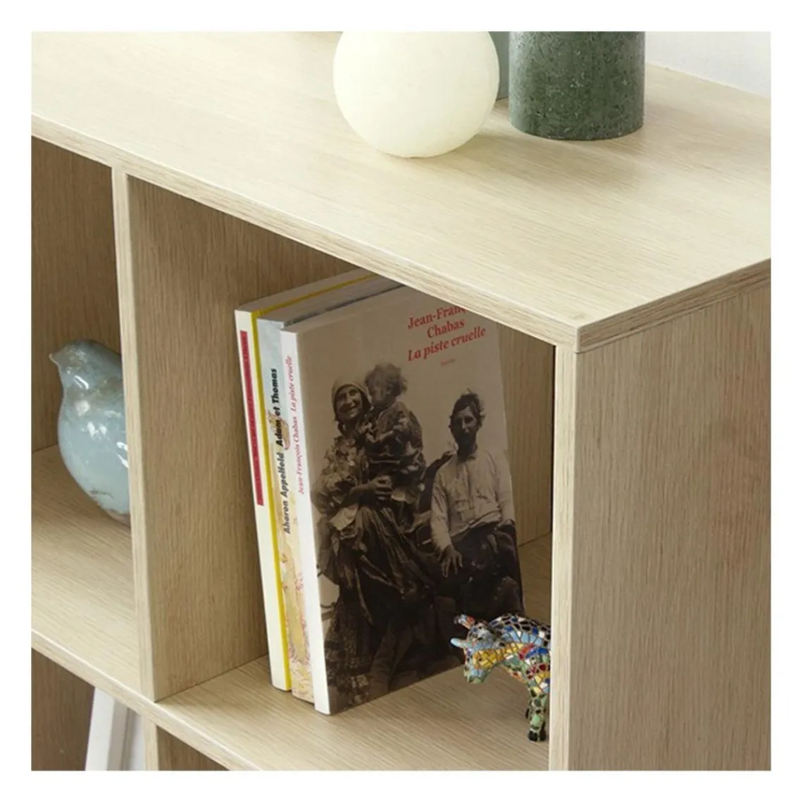 Calicosy Etagère de rangement 9 cases en bois avec pieds métal Clearance