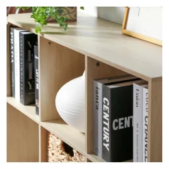 Calicosy Etagère de rangement 6 cases en bois avec pieds métal Online