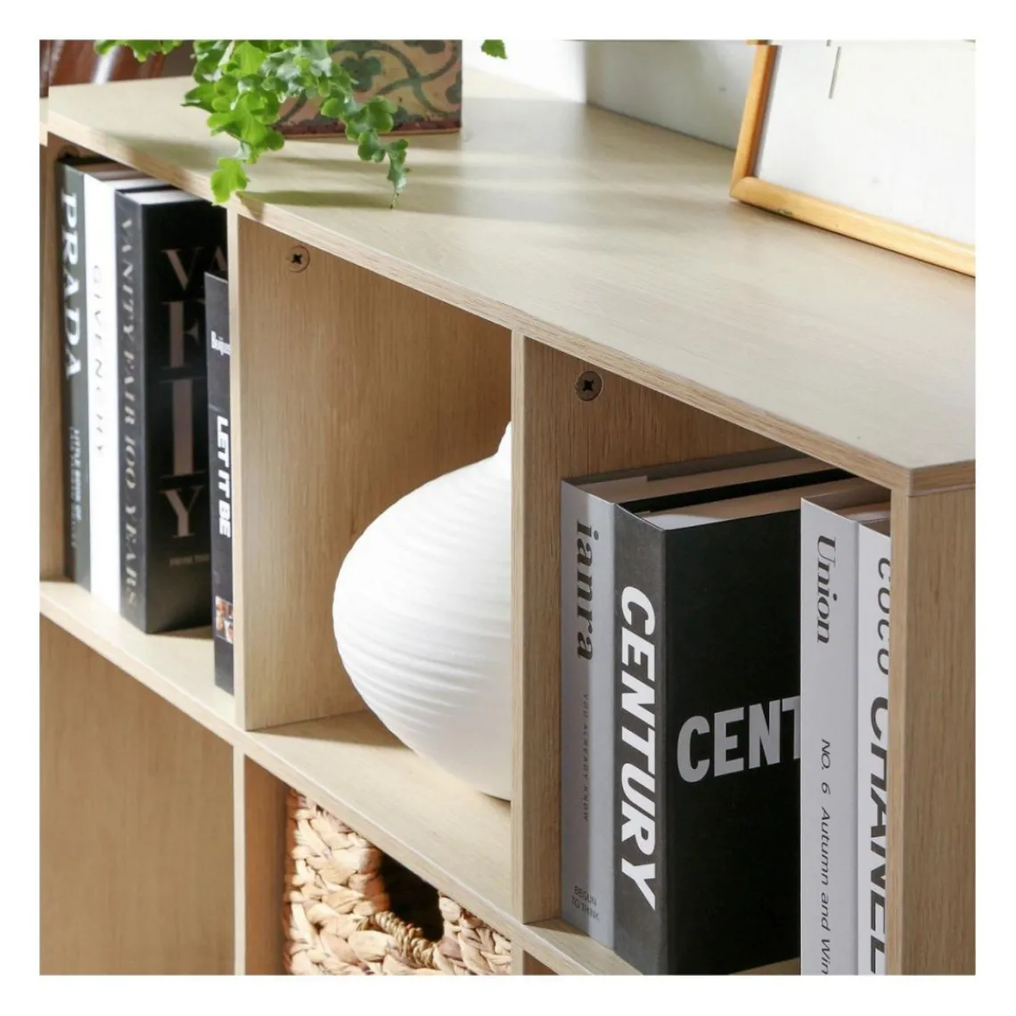 Calicosy Etagère de rangement 6 cases en bois avec pieds métal Online