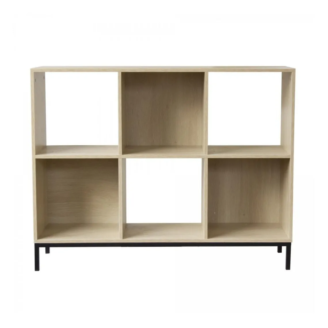 Calicosy Etagère de rangement 6 cases en bois avec pieds métal Online