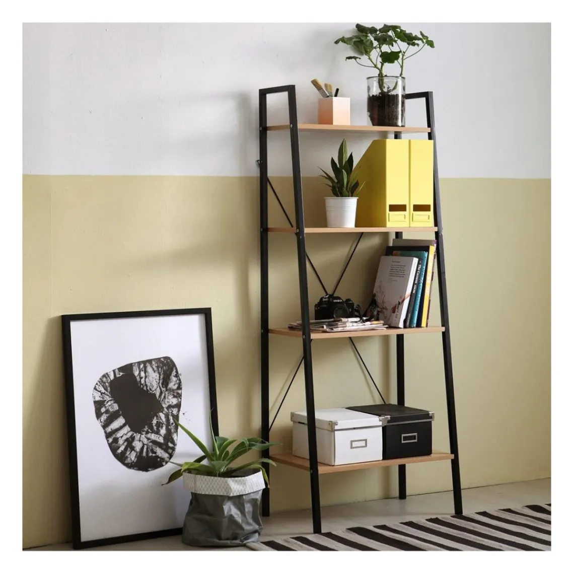 Calicosy Etagère de rangement 4 niveaux style industriel Clearance