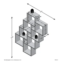 Calicosy Etagère Murale Flottante 11 Compartiments Laurio Discount