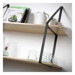 Calicosy Etagère murale grande profondeur à 2 niveaux en bois support métal Discount