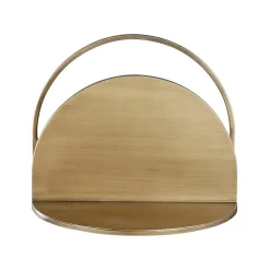 Zago Etagère murale métal laiton antique 40cm