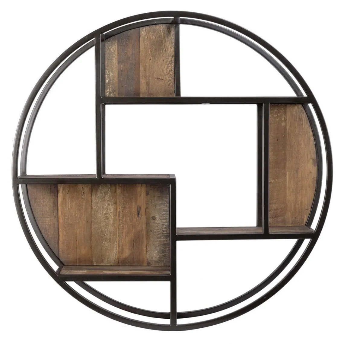 Macabane Etagère murale ronde SIXTINE 3 niveaux 3 niches Discount