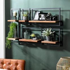 Macabane Etagère murale SIXTINE métal 2 plateaux Discount