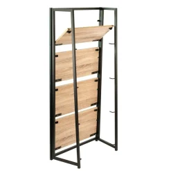 Calicosy Etagère pliable 4 niveaux style industriel en bois Beige Hot