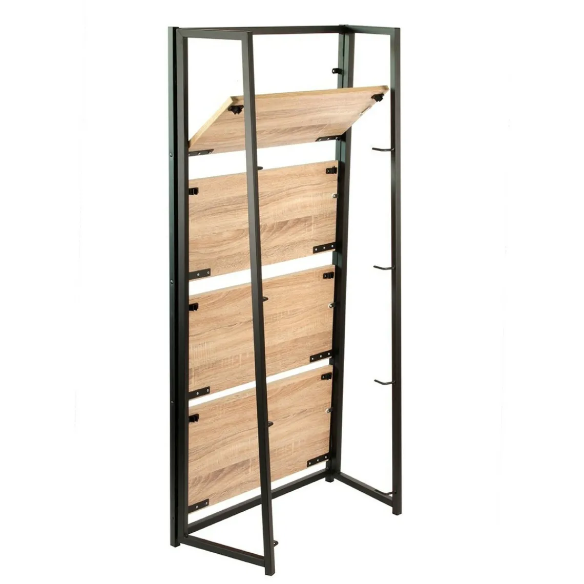 Calicosy Etagère pliable 4 niveaux style industriel en bois Beige Hot