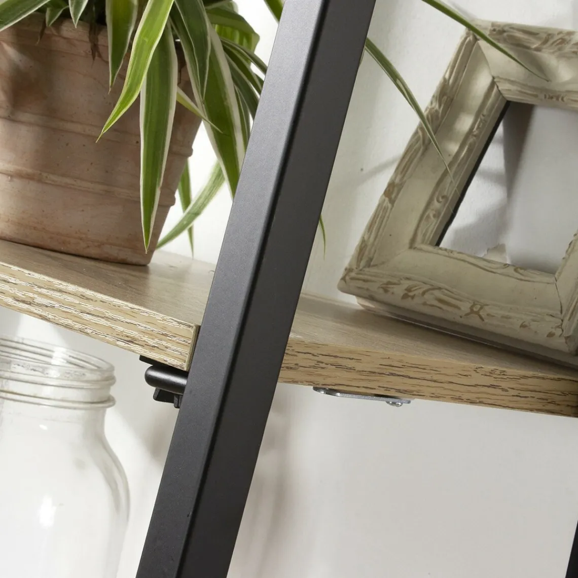 Calicosy Etagère pliable 4 niveaux style industriel en bois Beige Hot