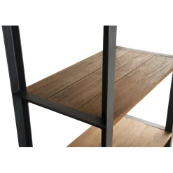 Macabane Etagère SIXTINE Recto-Verso 75X40X200Cm 5 Niveaux Bois Teck Recyclé Et Métal Discount