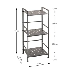 3S. x Home Etagères en métal peint époxy anthracite en tube d'acier Sale