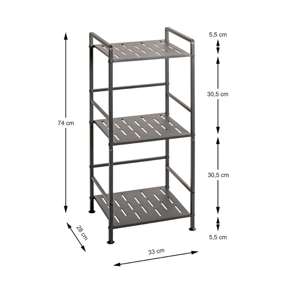 3S. x Home Etagères en métal peint époxy anthracite en tube d'acier Sale