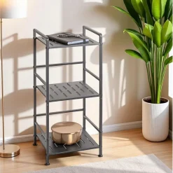 3S. x Home Etagères en métal peint époxy anthracite en tube d'acier Sale