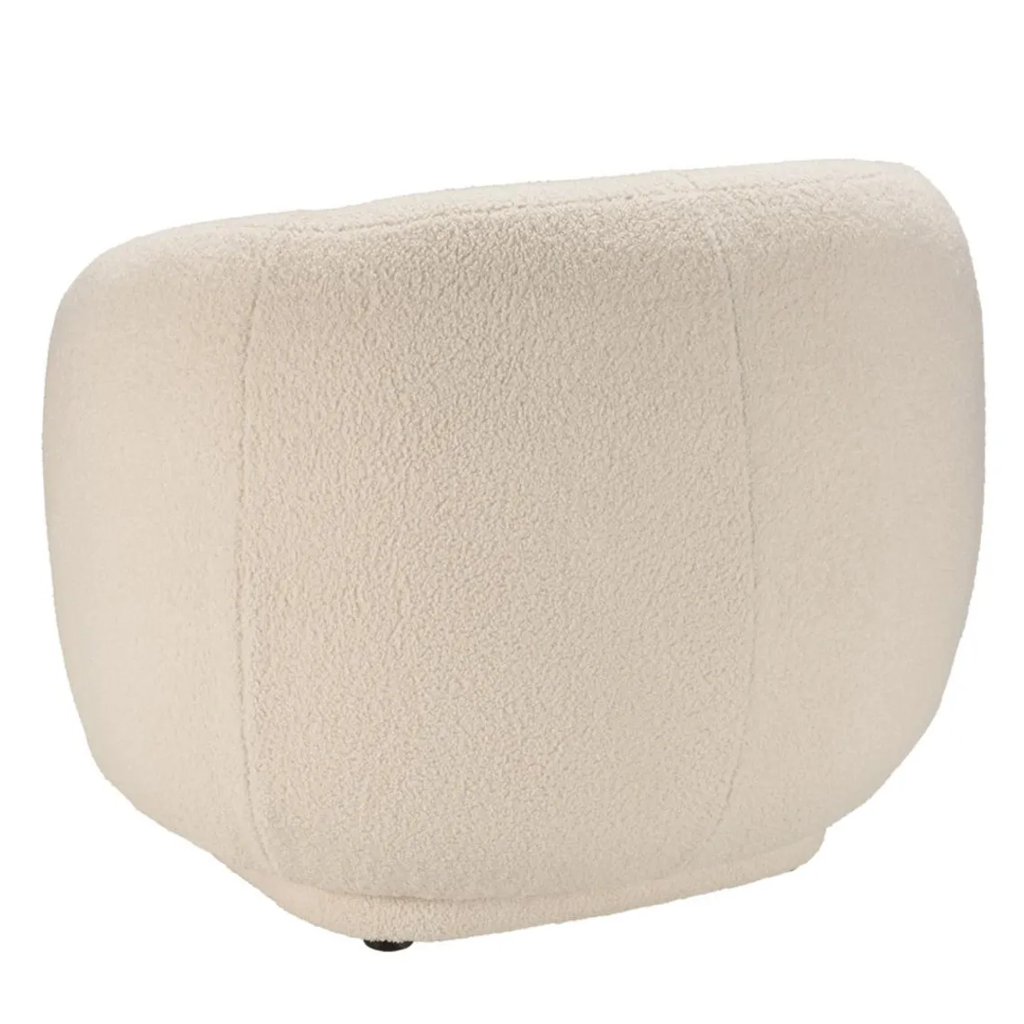 Macabane Fauteuil arrondi en tissu bouclette écru LEOPOLD Beige Best
