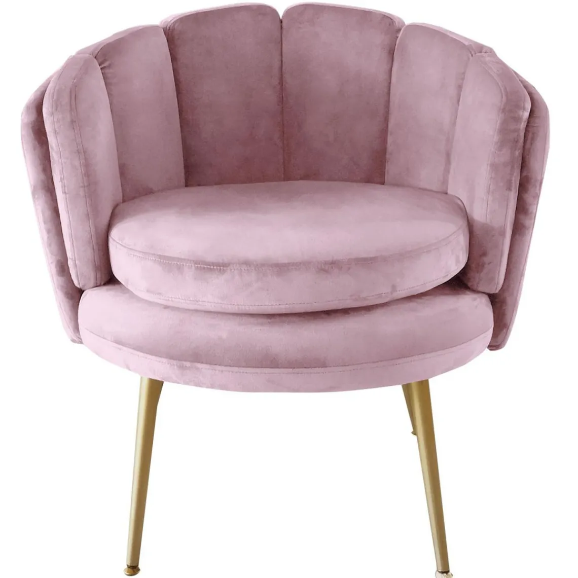 3S. x Home Fauteuil arrondi Velours Rose COKILL