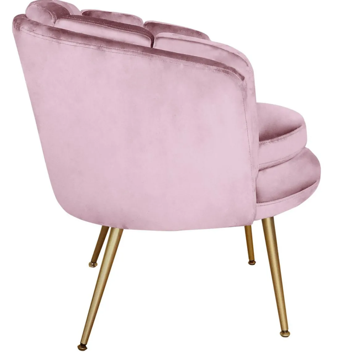 3S. x Home Fauteuil arrondi Velours Rose COKILL