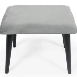 3S. x Home Fauteuil avec pouf en Velours Argent SHEEP