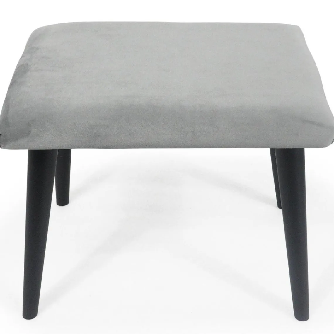 3S. x Home Fauteuil avec pouf en Velours Argent SHEEP