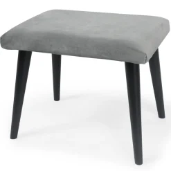 3S. x Home Fauteuil avec pouf en Velours Argent SHEEP