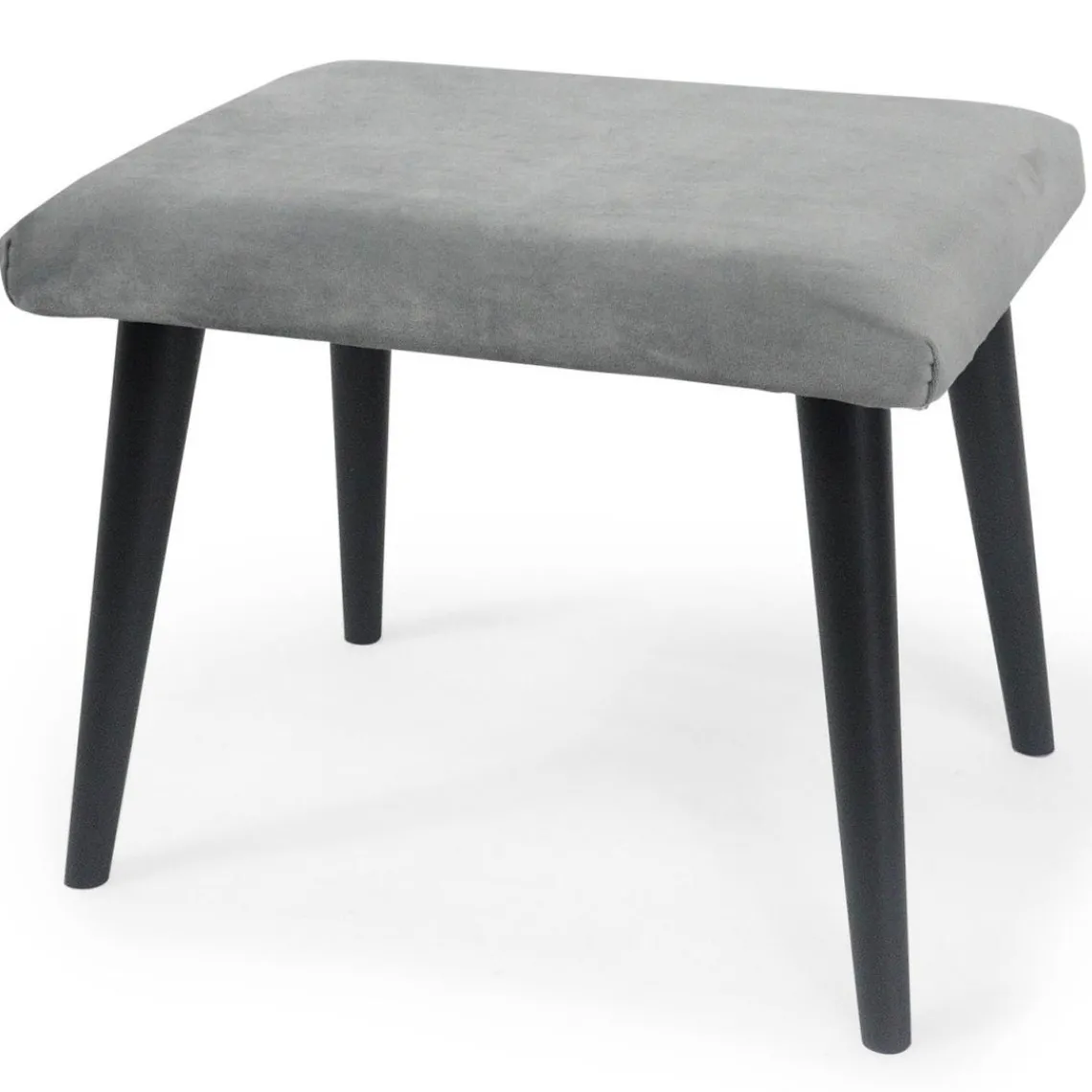 3S. x Home Fauteuil avec pouf en Velours Argent SHEEP