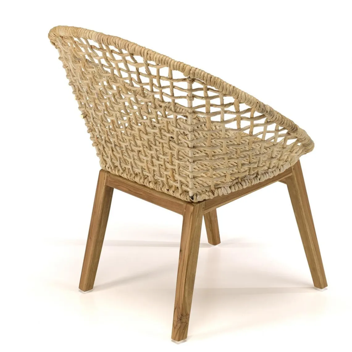 Macabane Fauteuil beige dossier arrondi assise en abaca tressé Online