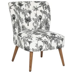 3S. x Home Fauteuil bois et hévéa noir et blanc Best