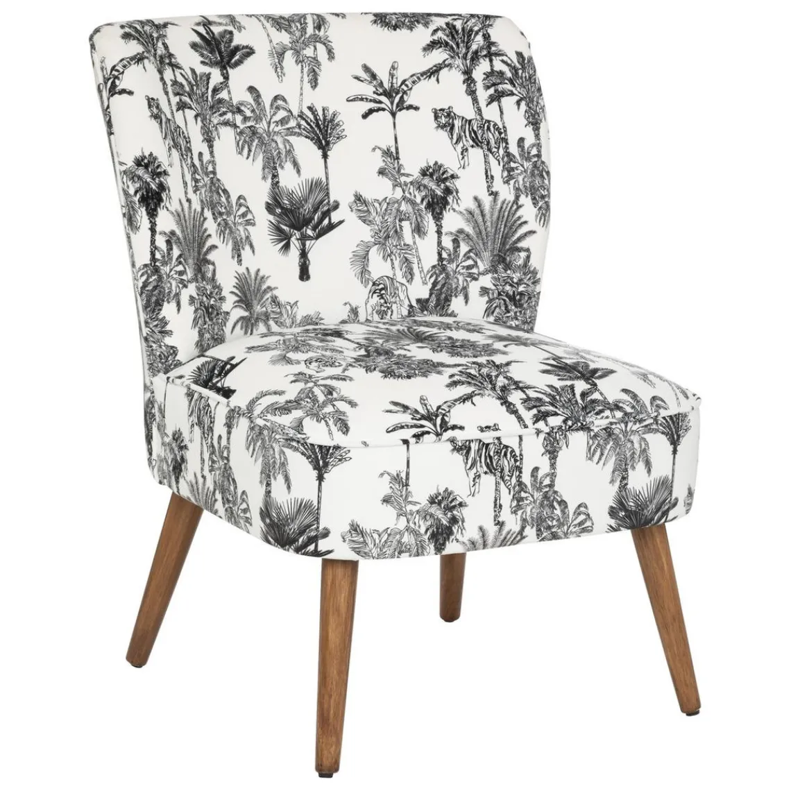 3S. x Home Fauteuil bois et hévéa noir et blanc Best