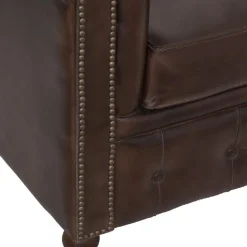 3S. x Home Fauteuil Chester marron en cuir Best