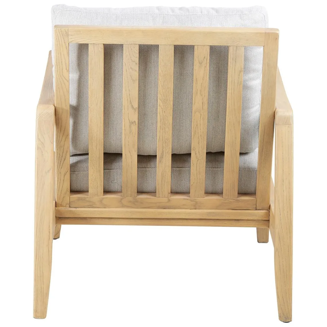 Zago Fauteuil chevron beige pieds frêne naturel Blanc Clearance
