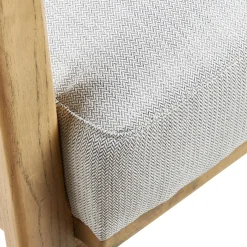 Zago Fauteuil chevron beige pieds frêne naturel Blanc Clearance