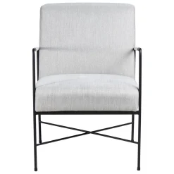 Zago Fauteuil chevron gris pieds métal Blanc Discount