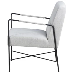 Zago Fauteuil chevron gris pieds métal Blanc Discount