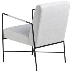 Zago Fauteuil chevron gris pieds métal Blanc Discount