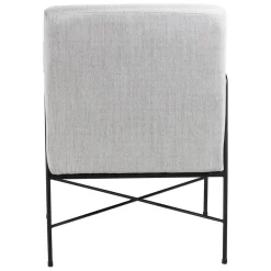 Zago Fauteuil chevron gris pieds métal Blanc Discount