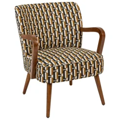 3S. x Home Fauteuil Chiara beige et noir Sale