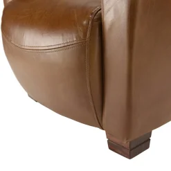 Macabane Fauteuil chicago vintage cuir pieds bois GASTON Hot